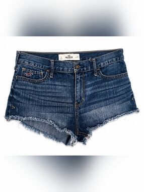 Hollister Women’s Denim Cutoff Shorts Size 9 W29 Blue Distressed Frayed Hem Low